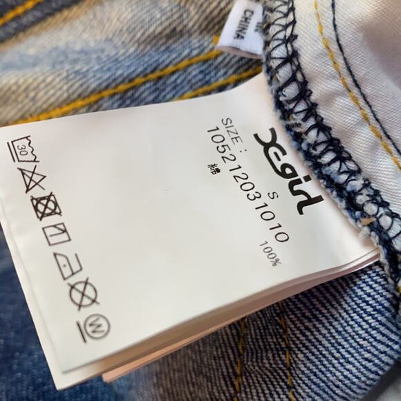 🍒[ X-Girl ] Butterfly Print Acid Wash Straight Leg Jeans - Picture 10 of 15